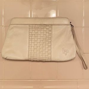 NWOT Linea Pelle Off-White Cream Wristlet Clutch